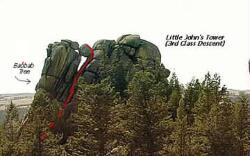 Little John's Tower: 3rd class descent route
